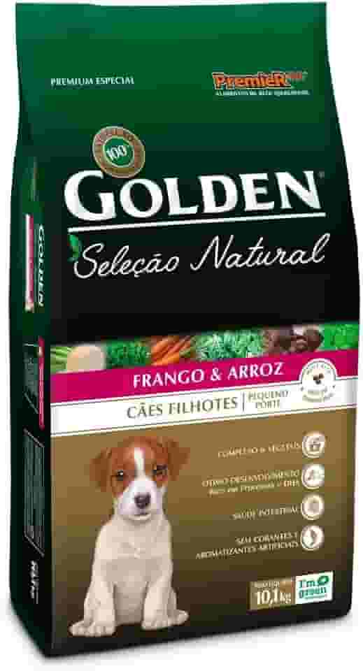 Ração Golden Seleção Natural para Cães Filhote Raças Pequenas Sabor Frango e Arroz, 10,1kg Premier Pet Para Todas Grande Filhotes,