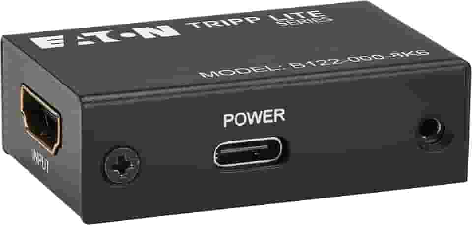 Acoplador extensor HDMI 8K série Tripp Lite Eaton, adaptador fêmea para fêmea, extensão de até 10 m, 8K @60Hz / 4K @120Hz, HDR10+, Plug-and-Play, compatível com TV, Roku, PS5, Xbox e mais (B122-000