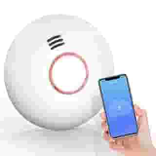 Jemay Detector de fumaça inteligente recebe alertas com aplicativo, alarme de fumaça Wi-Fi sem fio com função de autoverificação, alarme de incêndio com sensor fotoelétrico, bateria de lítio