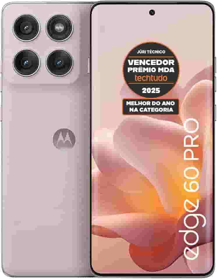 Smartphone Motorola Edge 60 PRO 5G - 512GB 24GB (12GB RAM+12GB Ram Boost) Tela Quad-Curve moto AI 50MP Sony Camera ultrarresistencia militar IP68 + IP69 - Rosa