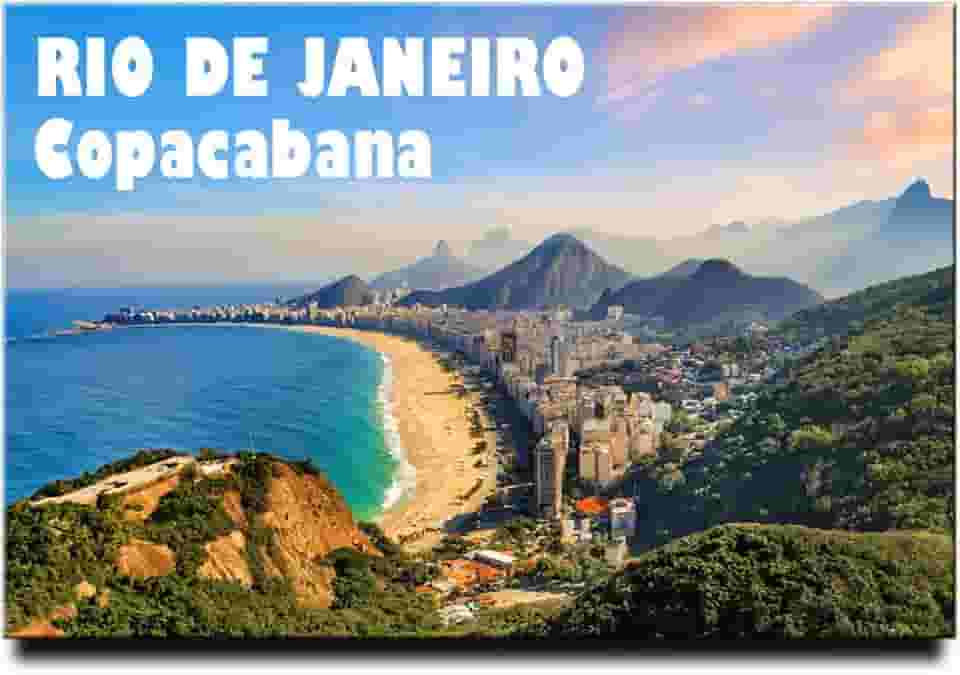 Imã de geladeira Rio de Janeiro Brasil lembrança de viagem Copacabana