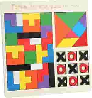 Tabuleiro Educativo 3 Em 1 Tangram Jogo da Velha e Quebra Cabeça Colorido Para Crianças