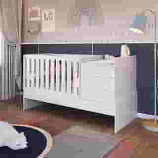 Berço Minicama com Cômoda Eva Unissex Branco