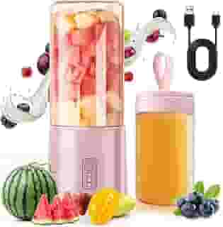 Zenkon Mini Liquidificador Portatil, Blender Portatil Portátil Pequeno, Mas Potente, Liquidificador Individual que Pode Funcionar por Muito Tempo, 80 * 80 * 200mm, 400ml