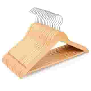 Kit 10 Cabides de Madeira Premium – Resistentes, Duráveis e Estéticos para Roupas, Casacos e Ternos