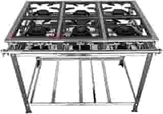 Fogão Industrial 6 Bocas 40x40 P8 em Aço Inox