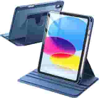 JETech Capa Giratória para iPad (A16) 11ª/10ª Geração (2025/2022) com Porta Pencil, Rotação de 360 Graus, Tampa Protetora com Suporte, Parte Traseira Claro (Marinha)