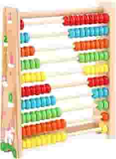 Vicfone Brinquedo de ábaco de madeira matemática brinquedos de madeira jogos educativos brinquedos de criança perfeitos brinquedos de raciocínio lógico ajuda ao treinamento de iluminação