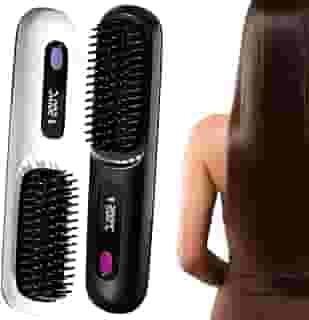 Escova Alisadora Sem Fio Portátil 200°c Tecnologia Íons Antifrizz Tela Led Carregador Usb-C