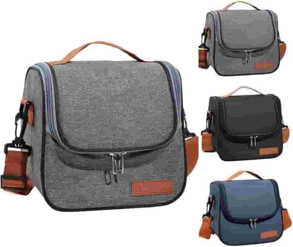 Bolsa Térmica Lancheira Marmita Sacola Para Academia Trabalho Escola e Passeios Alça Removivel (Cinza)