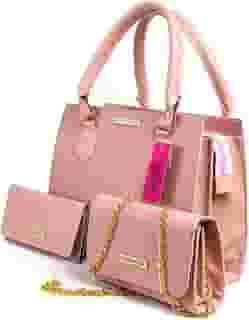 Bolsa Feminina Pasta + Bolsinha + Carteira Feminina