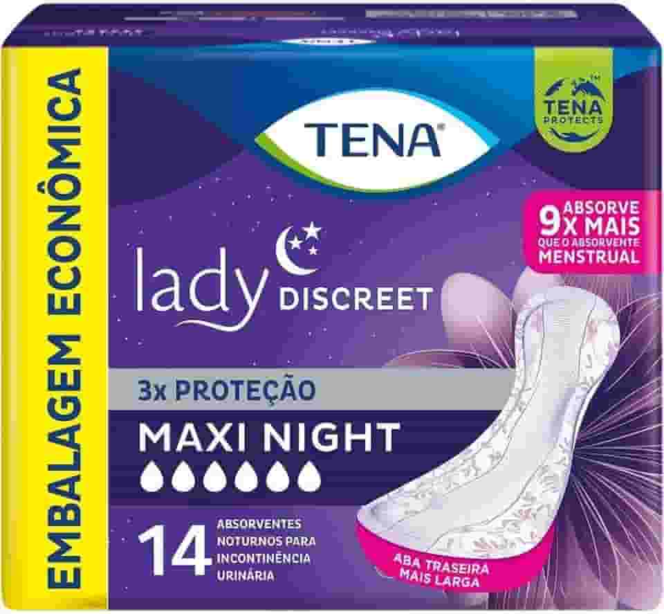 Absorvente Para Incontinência Urinária Lady Discreet Maxi Night 14 Unidades, Tena