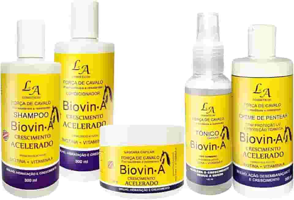 Kit Crescimento Capilar Completo Biovin-A Força de Cavalo 5 em 1 – Crescimento Acelerado e Fortalecimento dos Fios