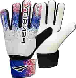 Luva de Goleiro Penalty Adulto Delta 1 Para Todos os Pisos Cor:Branco+Azul;Tamanho:8;Gênero:Unissex