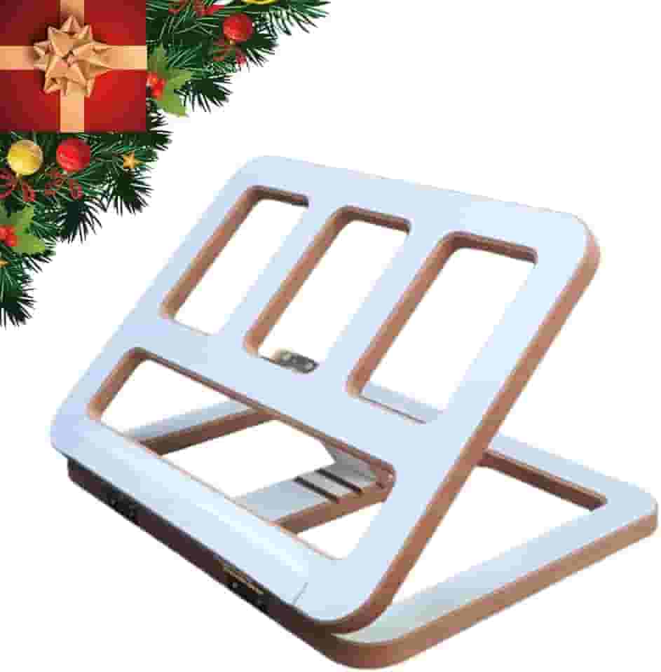 Cetina Suporte para Leitura, Notebook, Livros, Tablet, Concurseiros - Branco e Preto - MDF - Mesa Inclinada