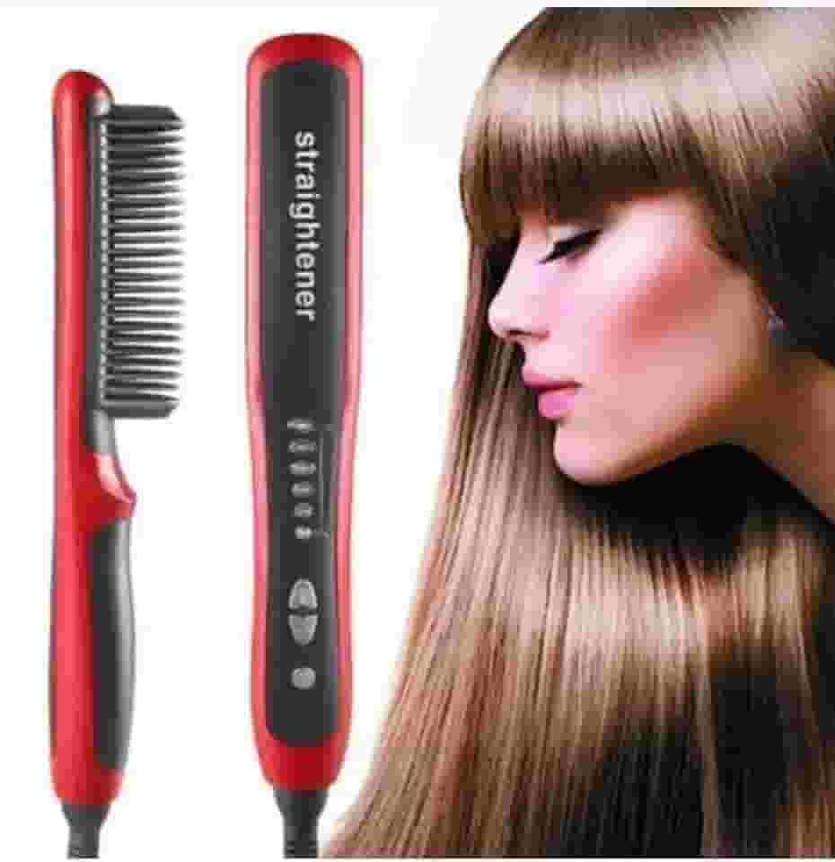 Escova De Cabelo Cerâmica Straightener Com Visor Led