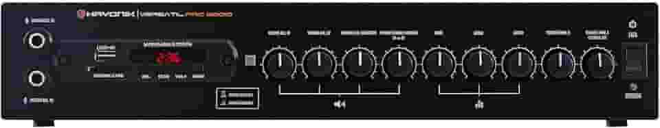 HAYONIK, Amplificador Para Som Ambiente, 200W RMS, Saída 70 Volts, 2 Canais, Bluetooth, USB, Rádio FM, Entrada para Microfone, Equalizador - PRO2000