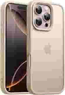 JETech Capa Matte para iPhone 16 Pro 6,3 Polegadas, Case Proteção Contra Quedas de Nível Militar à Prova de Choque, Capinha Traseira Translúcida Fosca, Anti-Impressão Digital (Titânio-Deserto)