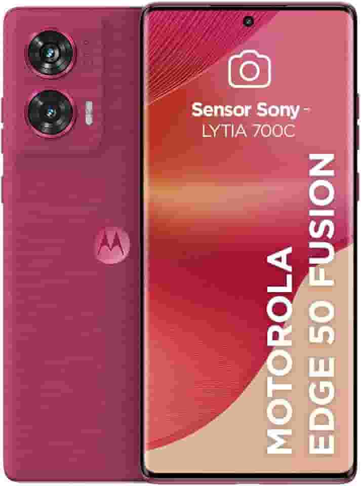Smartphone Motorola Edge 50 Fusion 5G - 256GB 8GB RAM + 8GB RAM Boost 50MP Sony AI Camera IP68 NFC Pink - Vegan Suede
