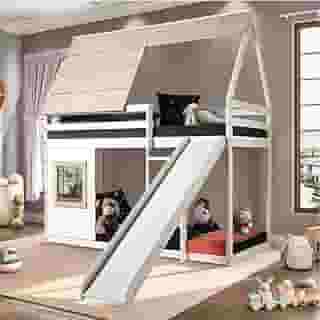 Beliche Montessoriano Cabana Noopy com Escorregador Casatema Branco/cera Bege