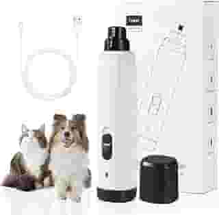 kailund Moedor de unhas silencioso para cães grandes, recarregável de 2 velocidades, com 3 portas de moagem, moedor elétrico de unhas para cães, gatos e patas