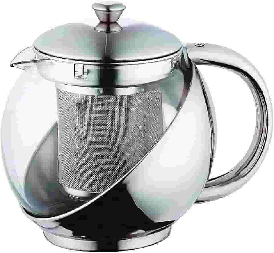 Chaleira De Vidro Revestida Com Infusor Inox Jarra 750ml Bule De Chá Em Vidro Com Infusor De Aço Inoxidável Transparente Com Tampa
