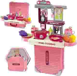 Cozinha Infantil Bancada 3 em 1 Maleta C/31 Peças Maxi Toys