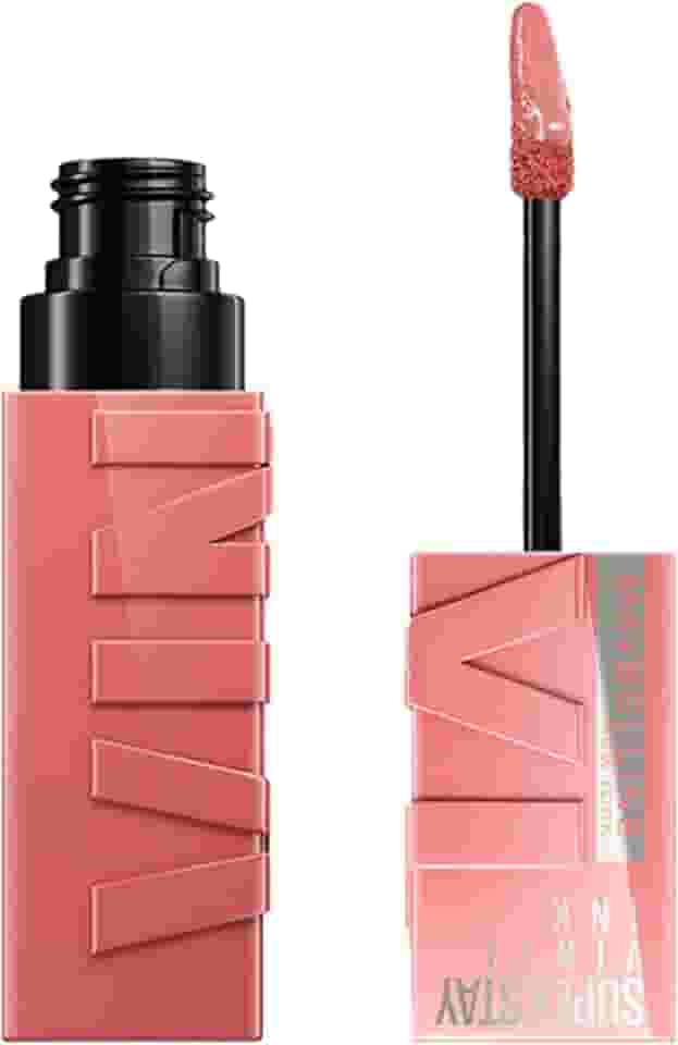 Maybelline NY SuperStay Vinyl Ink Batom Líquido Acabamento Vinil Espelhado e Efeito Gloss, Longa Duração de 16h, Não Borra e Não Transfere, Fórmula Vegana Cor Charmed 4,2ml