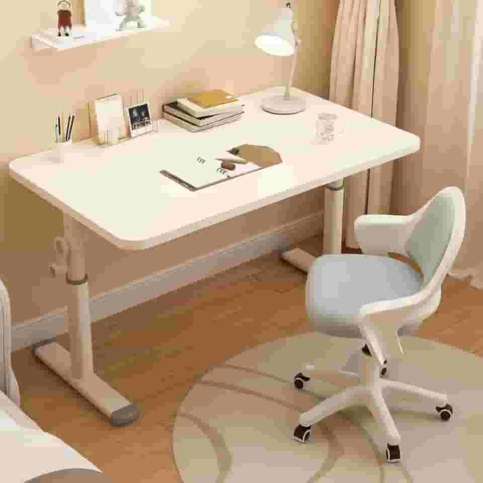 Mesa Elevatória Manual,Altura Ajustavel 63-90 cm,Mesa Escrivaninha Ajustavel Para Estudo, Lazer, Escritório 80x60cm