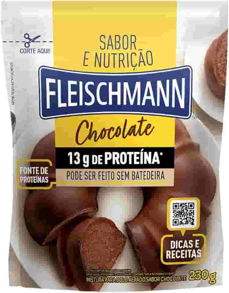 Mistura para Bolo Aerado Chocolate Fleischmann Sabor e Nutrição Sachê 230g
