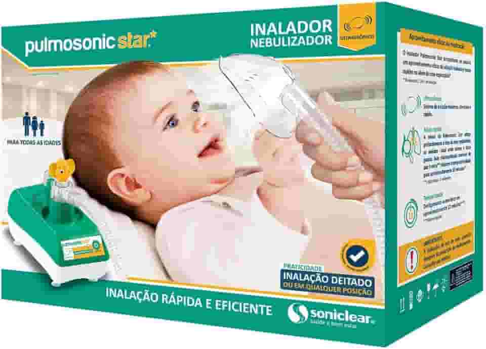 Inalador/Nebulizador Ultrassônico Pulmosonic Star, Soniclear, Verde/Branco -Modelo variado, 1 unidade