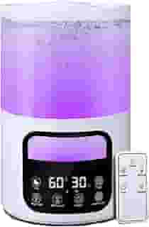 QBuen umidificador de ar, tanque de água de 4 litros, filtra impurezas, 7 luzes coloridas, sem BPA, umidificador para bebês, difusor de óleo, para ambientes grandes, plantas, viveiros, Dupla voltagem