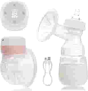 Bomba De Tirar Leite Elétrica, Coletor De Leite Materno Mãos Livres, Bomba de Mama Wearable Portátil, Livre de BPA, 3 Modos e 19 Níveis, Rosa