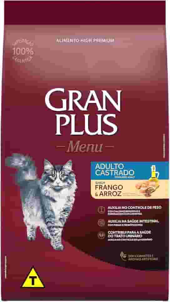 Granplus Ração Para Gatos Castrados Gran Plus Frango E Arroz 10 1Kg