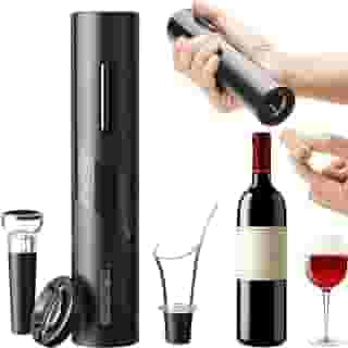KIT ABRIDOR DE VINHO ELÉTRICO COM ACESSÓRIOS IDEAL PARA SACA ROLHAS ELÉTRICO DECANTER MAIS CHARME AO ABRIR SEU VINHO UTLIZA PILHA