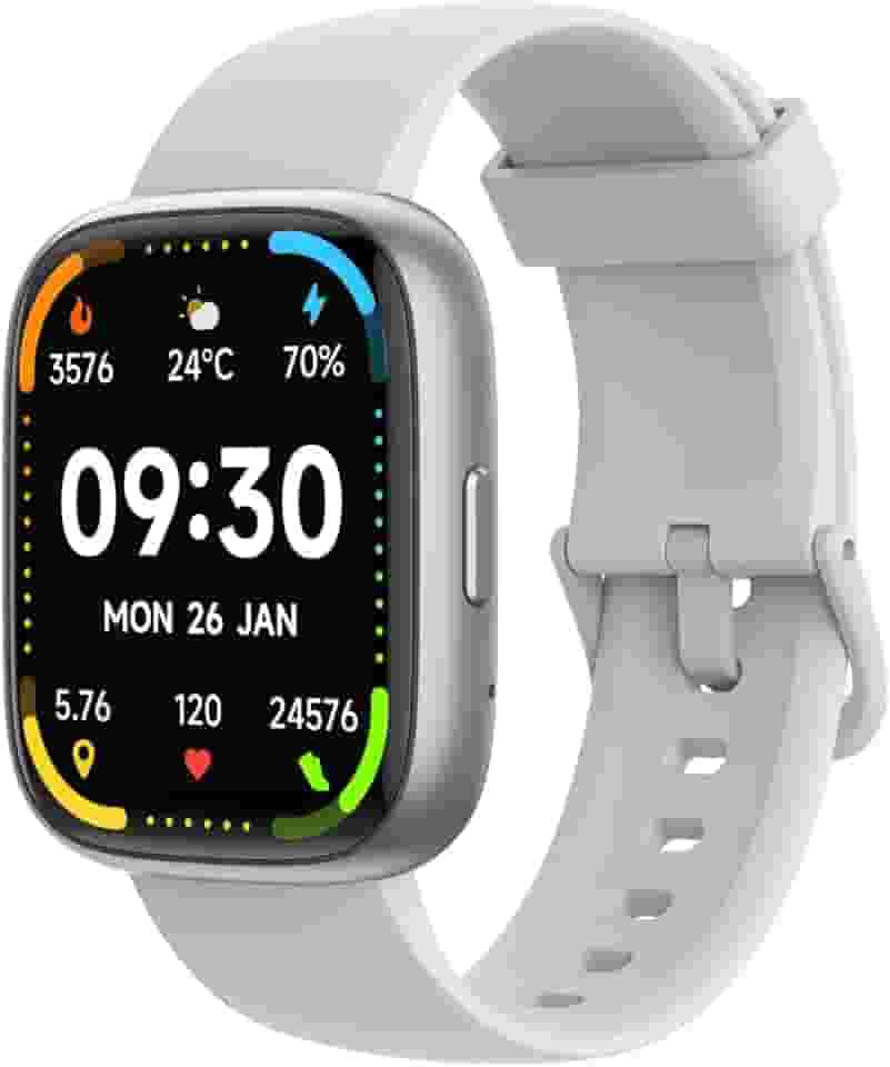 Bettdow SmartWatch, relogio smartwatch com Ecrã tátil e Alexa, à prova d'água IP68, relogio smartwatch feminino e masculino, com modo esportivo e recebimento de notificações (branco)