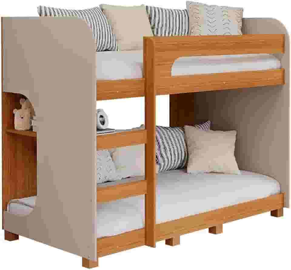 Beliche Solteiro em Mdf Ema com Kit Pés Cimol Nature/off White