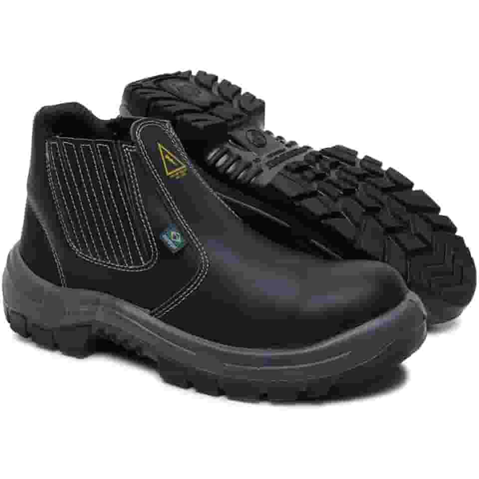 Bota Botina Segurança Couro Proteção Eletricista Leve Ca Epi