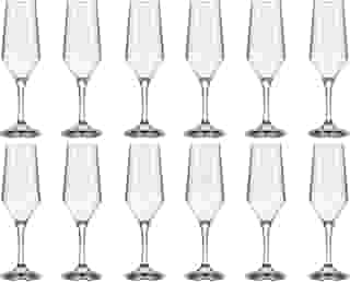 Jogo 12 Taças Champanhe Espumante 186ml SM Buffet Nadir Figueiredo Vidro Transparente