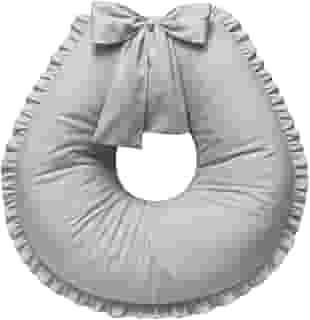 Almofada de Amamentação Babado Extra Grande Algodão (Cinza)