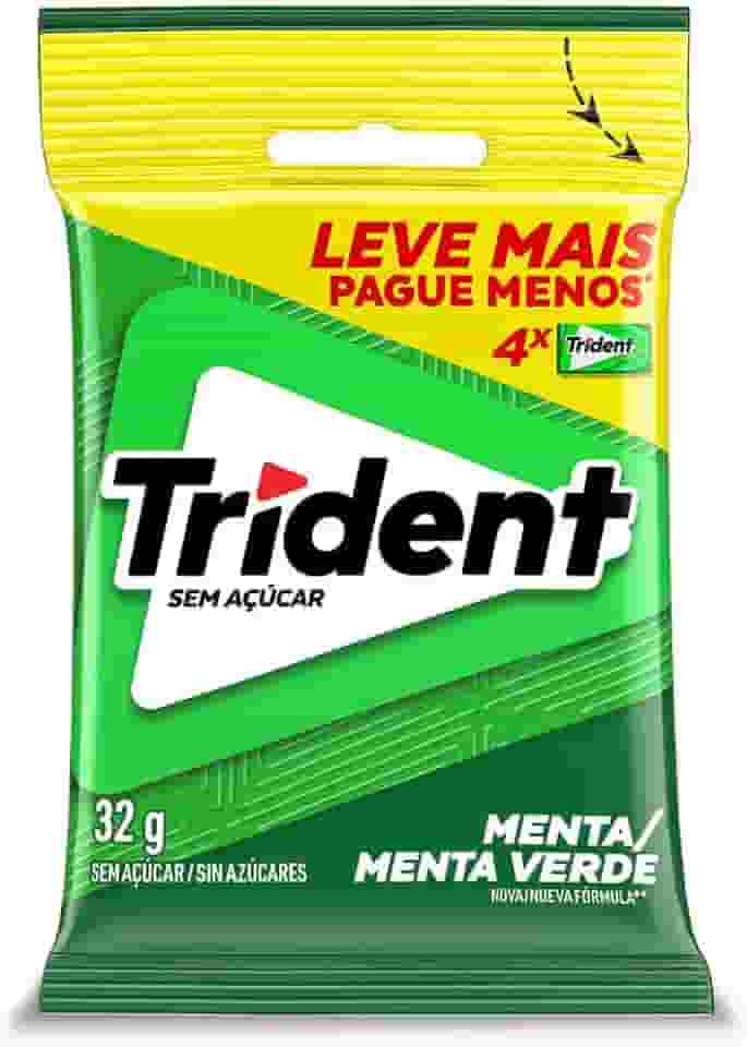 Pack Goma de Mascar Menta Trident Pacote 32g 4 Unidades