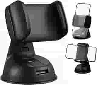 Suporte Veicular Universal Celular Smartphone e GPS 360 – Ventosa Premium Gruda No Painel e Vidro Do Carro – Trava Automática e Antivibração Anti Queda