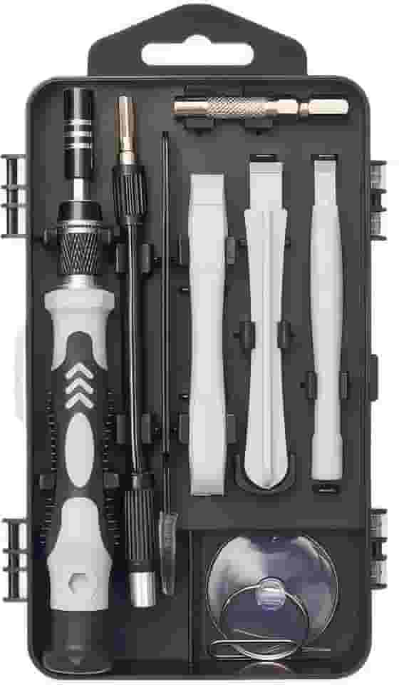 Conjunto de chaves de fenda de precisão, 122 em 1 Kit de ferramentas de reparo magnético eletrônico com estojo para computador de reparo, iPhone, PC, celular, relógio, óculos (cinza)