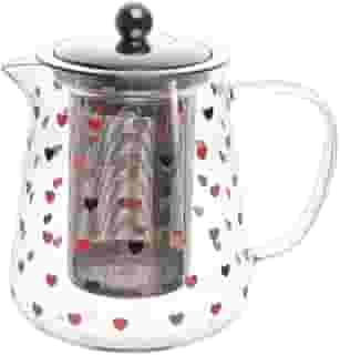 LYOR - Chaleira de Vidro Borossilicato com Filtro de Aço Inox Love 750ml