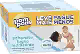 Kit Sabonete em Barra Pom Pom Loção Hidratante com 5 unidades de 70g cada