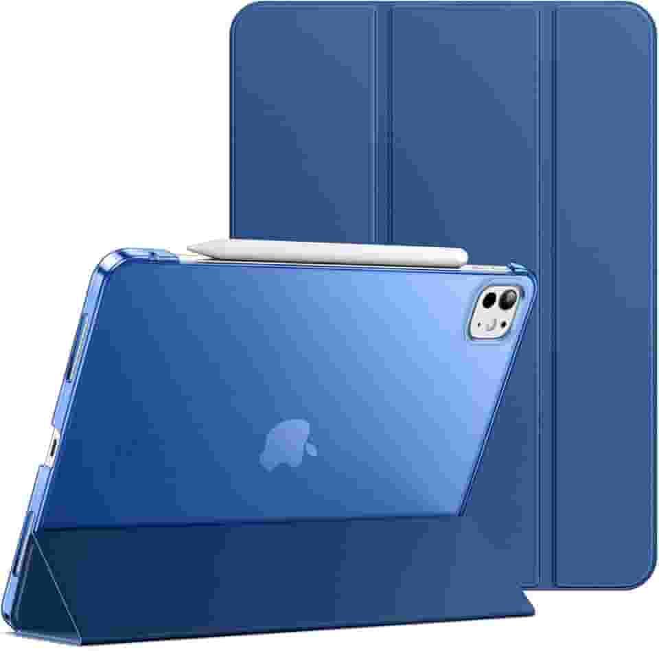 JETech Capa para iPad Pro 11 Polegadas M5/M4 (2025/2024) 6ª/5ª Geração, Concha Traseira Dura Tampa Inteligente Suporte Fino com Ativação/Repouso Automático (Marinha)