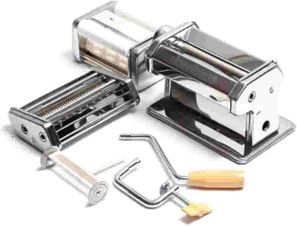 Máquina de Macarrão para Massas Ravioli Talharim Lasanha e Pastel Caseira Máquina Manual Profissional Inox