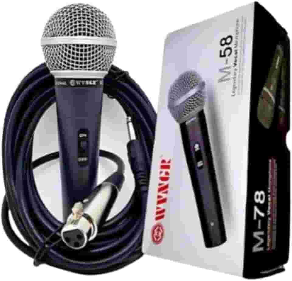 Microfone Dinamico Com Cabo 5M Profissional Sm-58 Wvngr Amplificador/Karaokê/Conferências