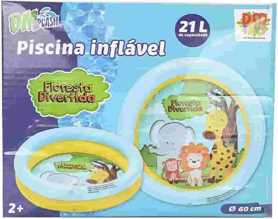 Piscina inflável 2 aneis Floresta Divertida 21 litros