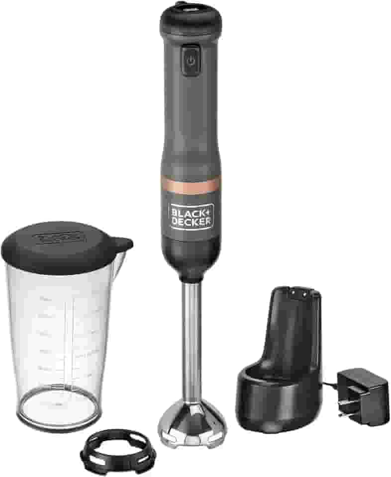 BLACK+DECKER Varinha de cozinha sem fio, misturador de imersão cinza (BCKM1011K01)